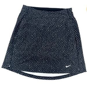 Nike Women's Black White polka dot A-line tennis skirt with shorts skort Size XS